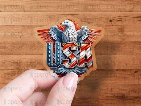 Patriotic Usa Eagle With Flag Wings Digital Png American Pride Bald