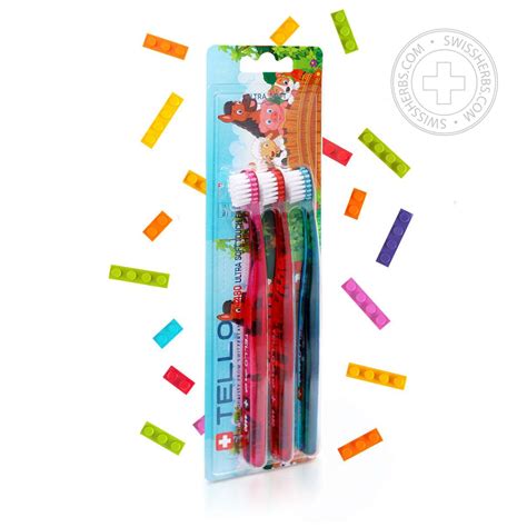 Tello Kids Toothbrush Ultra Soft 3 Pieces Pack For Children From 6 Y