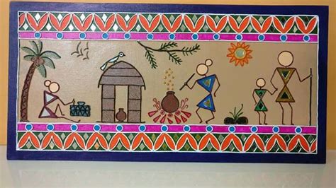 Warli Art Designs Colourful - Download Free Mock-up