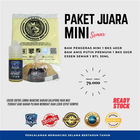 Jual Umpan Ikan Adun Mancing Paket Juara Mini Semar Bam Amis Putih