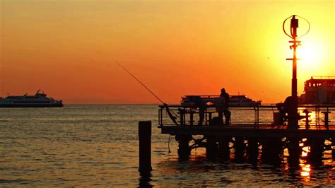 Fishermen at Sunset 12294791 Stock Video at Vecteezy