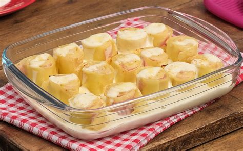 Rondelli De Presunto E Queijo Ao Molho Branco Receitas