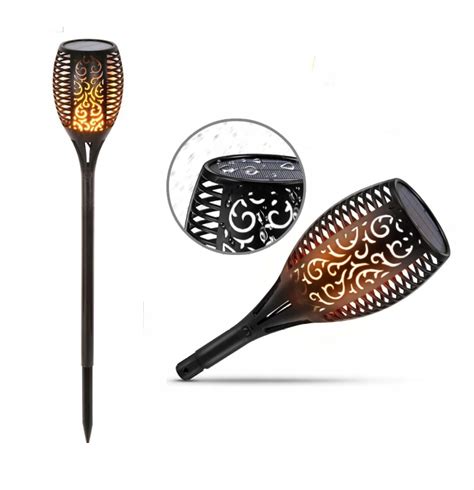 Lampa Ogrodowa Solarna Pochodnia Du A Cm Efekt P Omienia Ognia Led