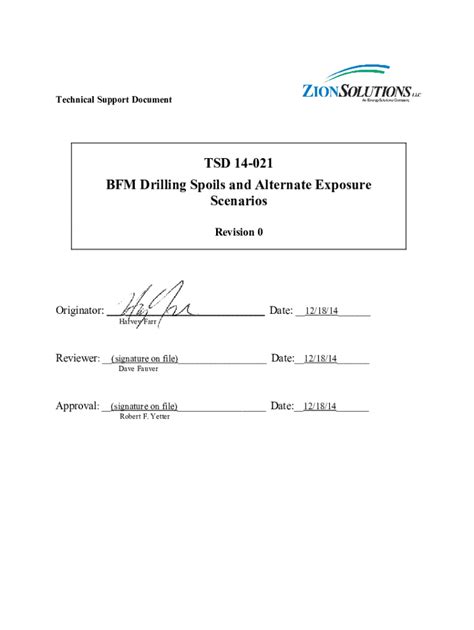 Fillable Online Zion Units And Tsd Revision Bfm