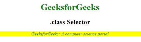 Css Class Selector Geeksforgeeks