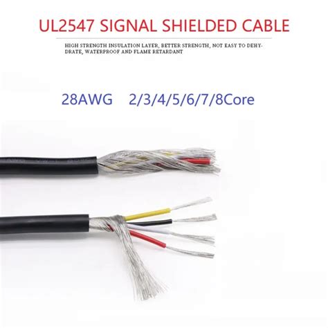 UL2547 Signal Shielded Cable 28AWG PVC Insulated 2 3 4 5 6 7 8Cores