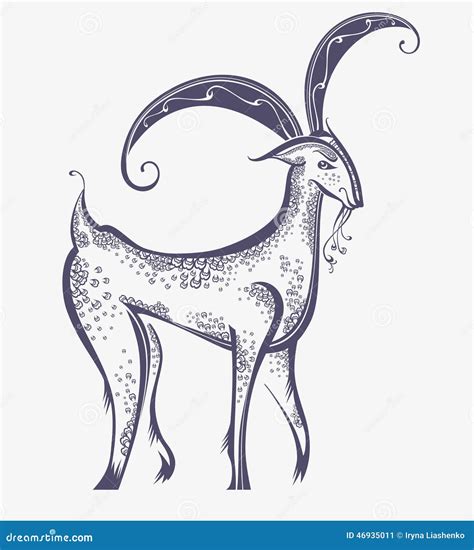 Beautiful Goat Symbol Image Stock Illustration Illustration Of