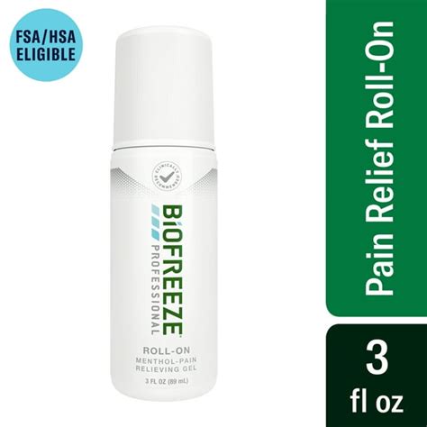 Biofreeze Professional Roll On Pain Relieving Gel 3 Fl Oz Green