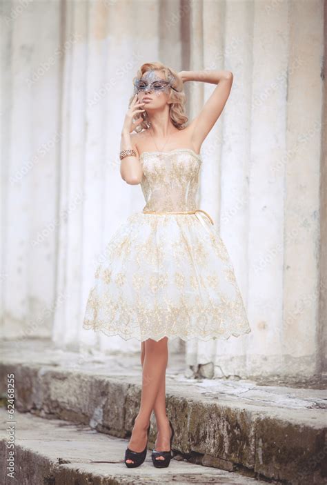 Blonde Sexy Woman Vogue Style Bride Wedding Fashion Stock Photo Adobe Stock