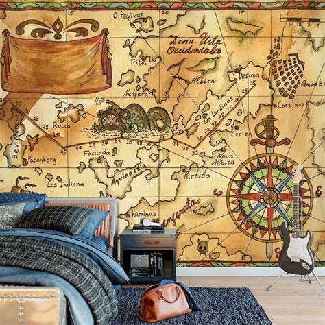 Nautical Chart Peel and Stick Wallpaper - Etsy