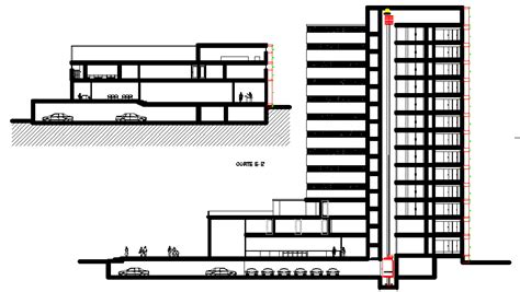 Side view of a building dwg file - Cadbull