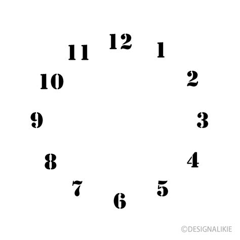 時計文字盤（数字のみ）の無料イラスト素材｜イラストイメージ Clock Face Clock Dial