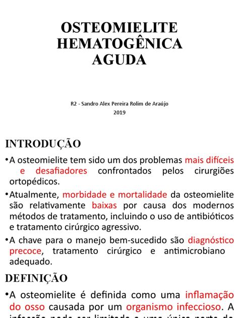 Osteomielite Aguda E Pioartrite Pdf Infecção Microbiologia