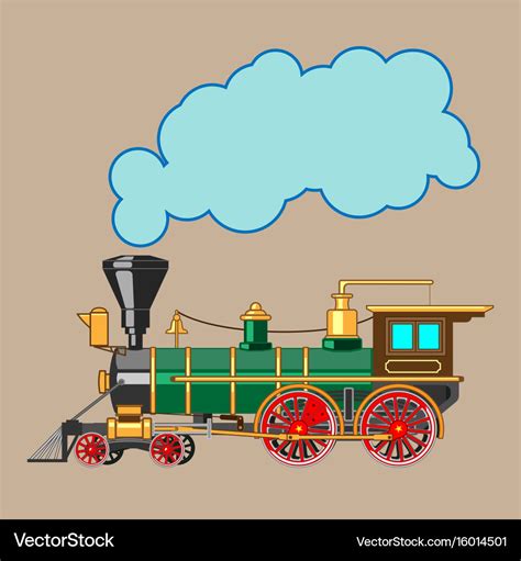 Bright cartoon steam locomotive Royalty Free Vector Image