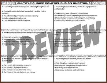 The Philosophy Series: Existentialism by M Teaching Peaks | TPT