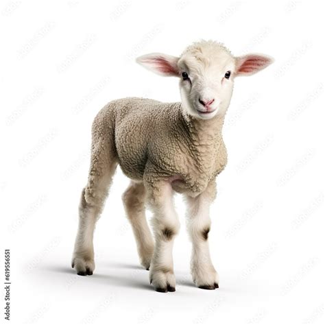 cute  baby sheep lamb realistic photo character generative ai