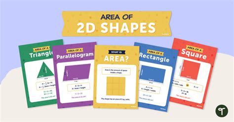 Area Of 2d Shapes Posters Teach Starter