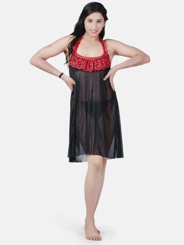 Sheer Net Hot Black Babydoll Bikini Night Dress For Honeymoon K Mk At