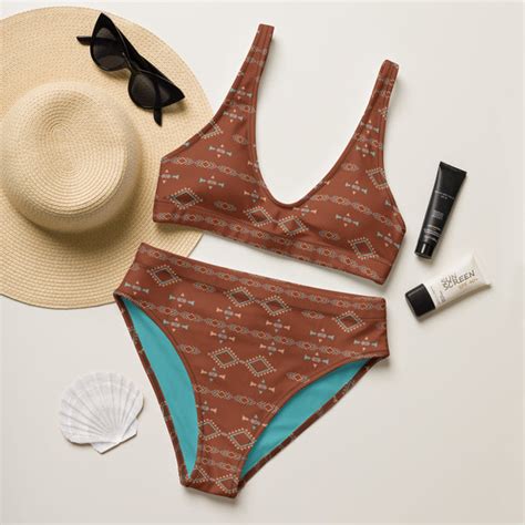 Yeehaw Brown Aztec Bikini Baha Ranch Western Wear