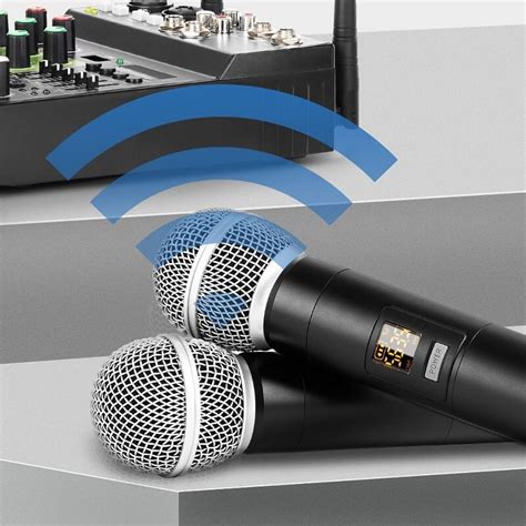 Професионален аудио миксер с 2 безжични микрофона, Chigoods, 4 канала ...