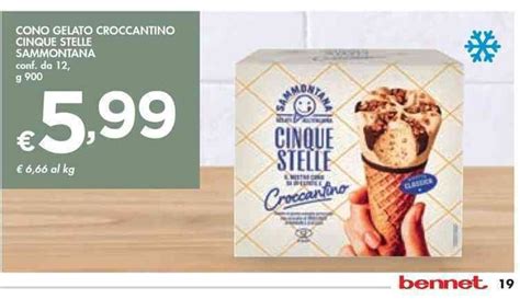 Cono Gelato Croccantino Cinque Stelle Sammontana Conf Da G