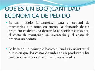 Cantidad Optima De Pedido Ppt