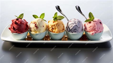 Premium AI Image | Italian gelato in different flavors