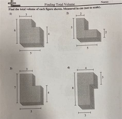 Solved Finding Total Volume Name Find The Total Volume Of Chegg