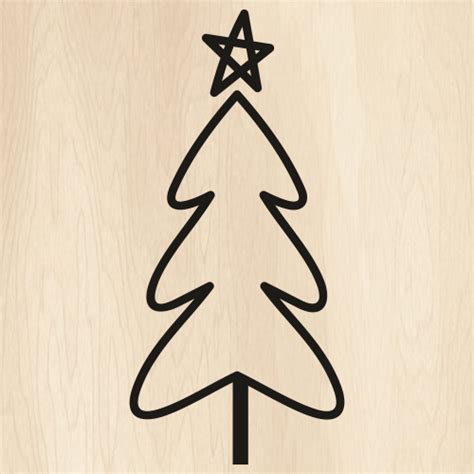 Christmas Tree with Star SVG: Festive Holiday Decoration