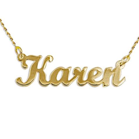 K Yellow Gold Script Style Name Necklace In Name Necklace