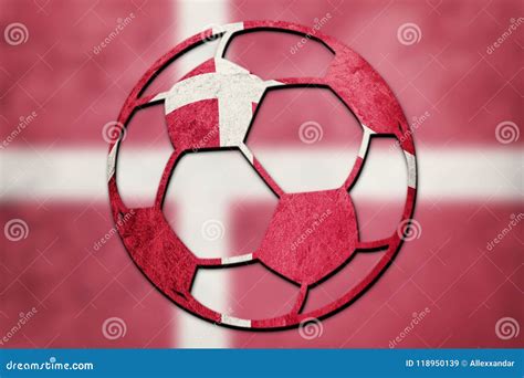 Soccer Ball National Denmark Flag Denmark Football Ball Stock Image