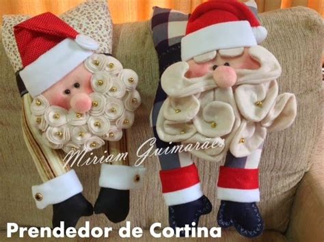 Prendedor De Cortina Papai Noel De Feltro Meias De Natal