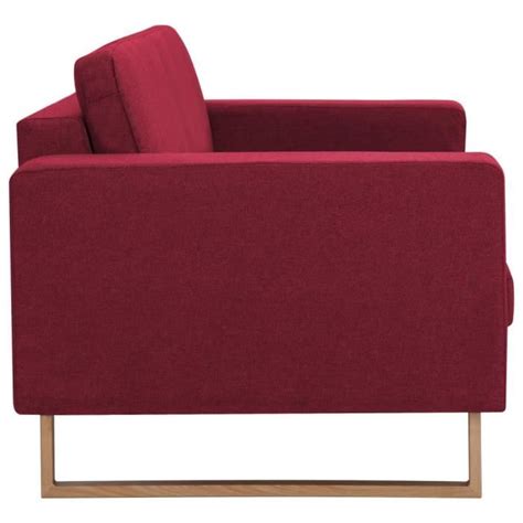 LEX Canapé à 3 places Tissu Rouge bordeaux Qqmora MWX109067