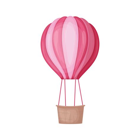 Hot Air Balloon With A Basket Multi Colored Balloon A Balloon For Flying And Traveling Vector