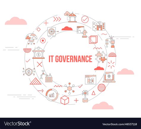 It Governance Technology Concept With Icon Set Vector Image