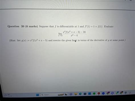 Solved Question Marks Suppose That F Is Chegg