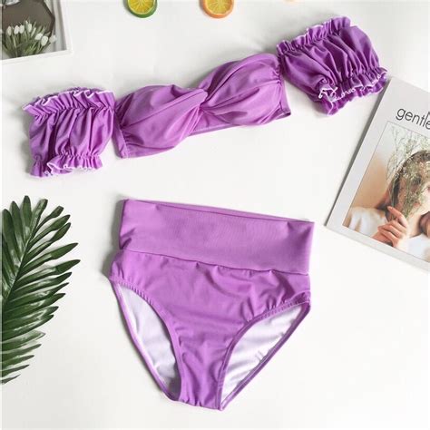 BIKINI Xoắn Ngực Tay Bèo Quần Lưng Cao BIKINISTORE BigBuy360 bigbuy360 vn