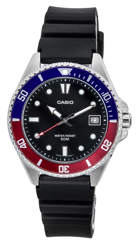 Casio Standard Analog Resin Strap Black Dial Quartz MDV 10 1A2 Men S Watch