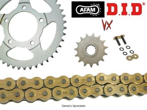 DID VX Heavy Duty X Ring Gold And Black Chain And Afam Sprocket Kit