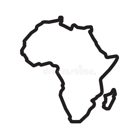 Africa Map Icon Black Line Art Vector Stock Vector - Illustration of ...