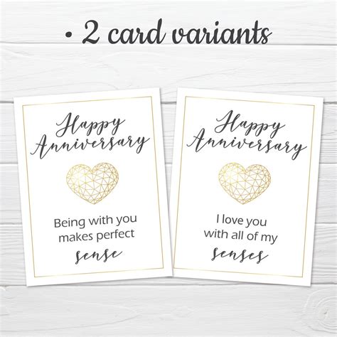 5 Senses Anniversary Gift Tags Printable Gift Label and Card - Etsy