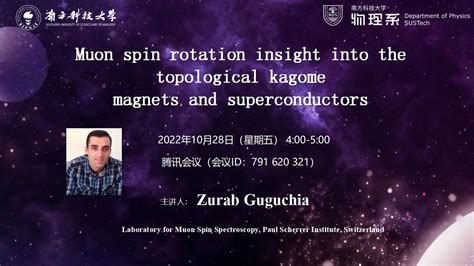 Muon spin rotation insight into the topological kagome magnets and superconductors - Events ...