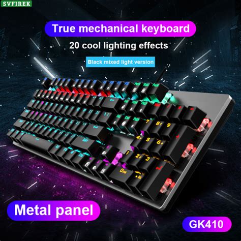 GK410 104 Keys Mechanical Keyboard Mixed LED Light Gaming Keyboard RGB ...