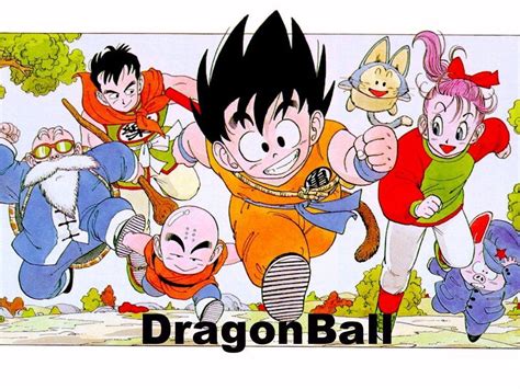 Master Roshi Yamcha Krillin Goku Puar Bulma And Oolong Dragon