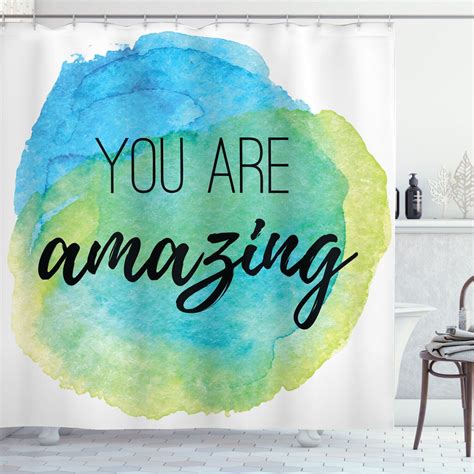 Inpercust Motivational Watercolor Quote Shower Curtain For Bathroom