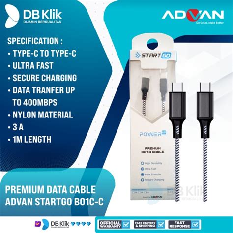 Jual Kabel Data Premium Advan Startgo B C C Type C To Type C Original