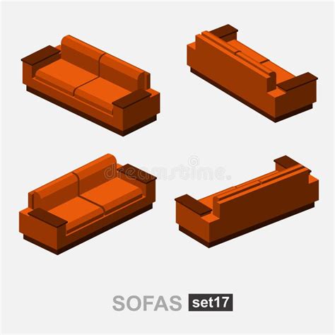 Satz Des Sofas Vektor Abbildung Illustration Von Dekorativ 70025962