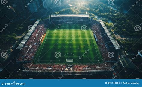 Aerial View of Stadium, Modern Football (soccer) Stadium Stock Image ...