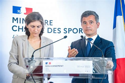 Photo Am Lie Oud A Cast Ra Ministre Des Sports Et G Rald Darmanin