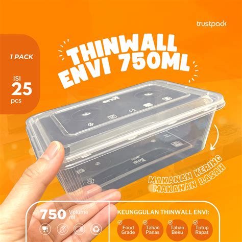 Jual Kotak Makan Plastik 750 Ml Tempat Box Nasi Microwave Thinwall Food